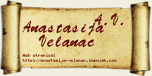 Anastasija Velanac vizit kartica